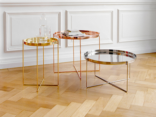 China Tabela nórdica do lado de Habibi do estilo, mesa de centro simples do ouro de Rosa do console fornecedor