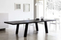 A sala de jantar moderna de madeira contínua de Minimo apresenta cores pretas do retângulo fornecedor
