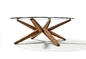 Mobília home moderna da madeira maciça redonda severo superior de vidro da mesa de centro do metal fornecedor