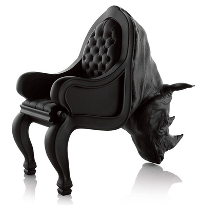 China Preto animal comercial da forma da mobília home da cadeira/sofá do rinoceronte da fibra de vidro fornecedor