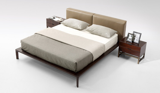 China Estilo moderno simples cinzento macio estofado do dobro do grupo de quarto cama de madeira fornecedor