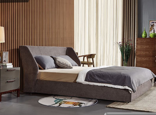 China Dobro durável cama estofada, uso geral do quadro home da cama da tela da mobília fornecedor