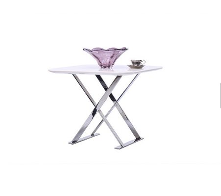 China Branco de aço inoxidável do leite do quadro da mesa de centro redonda de madeira moderna do metal fornecedor