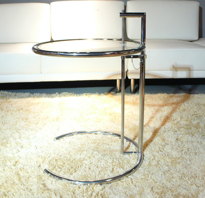China Do quadro de aço inoxidável de vidro cinzento das tabelas de extremidade de Eileen altura ajustável simples fornecedor