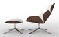 Cadeira de sala de estar escandinava do camarão do projeto, cadeira de couro do camarão do núcleo com otomano fornecedor